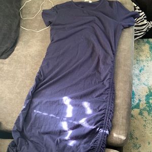 Long navy blue dress with adjustable length sides